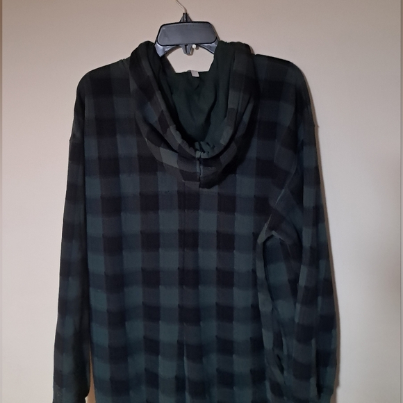 Fabletics Womens Cozy Fleece Hooded One Piece Pine Shadow Buffalo Check Sz. XL - Picture 7 of 10